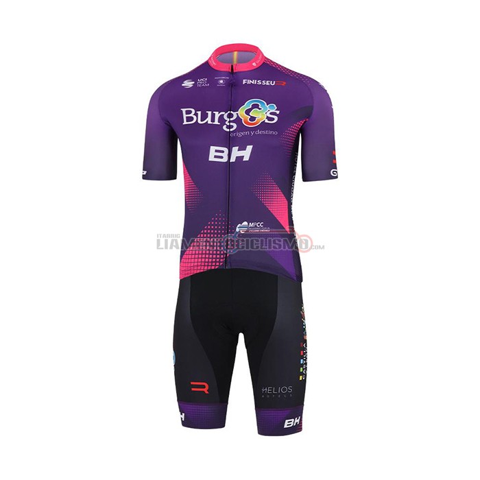 Abbigliamento Ciclismo Burgos BH Manica Corta 2022 Viola Fuxia